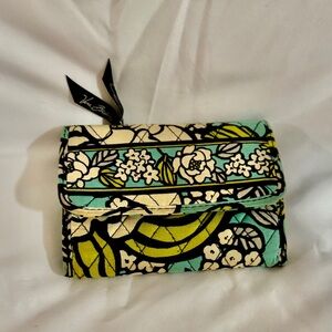 Vera Bradley Green and Blue Quilted Clutch